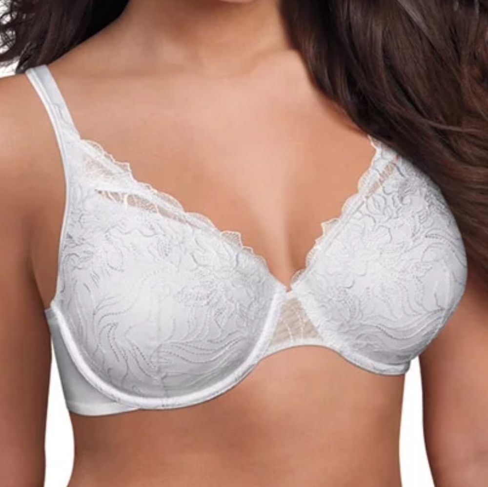 Playtex 7576 Embroidered Lacey Underwire Bra White Size 40DD